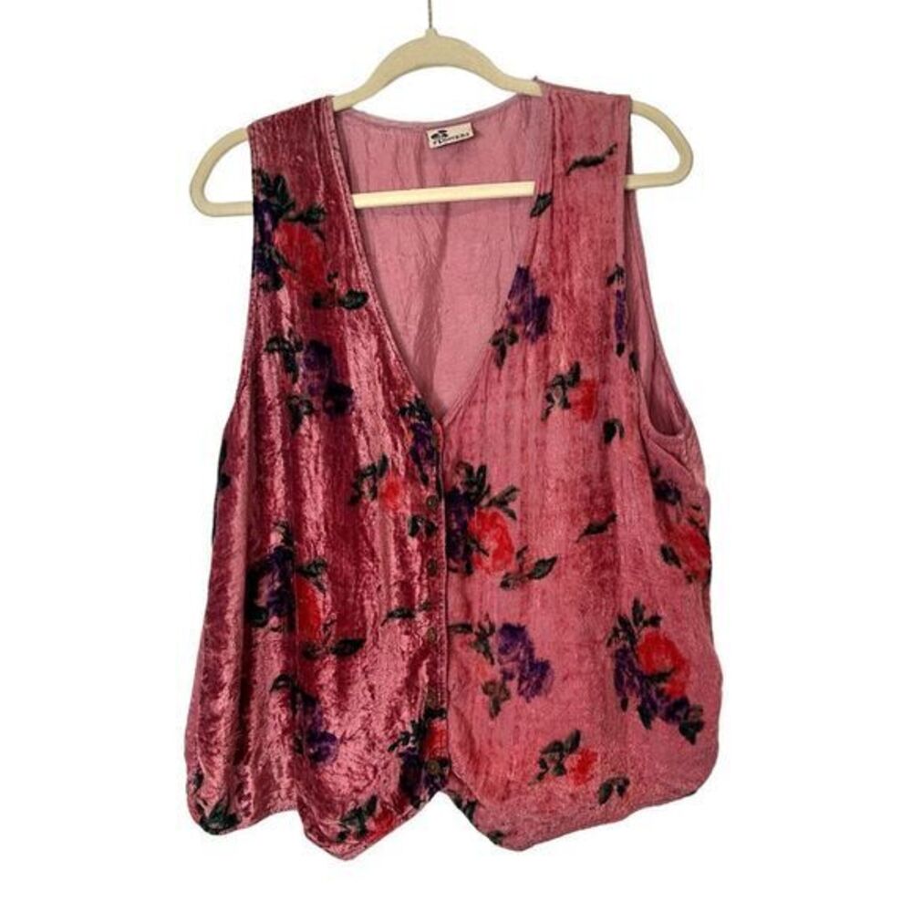Floral Pink Velvet Women's Top